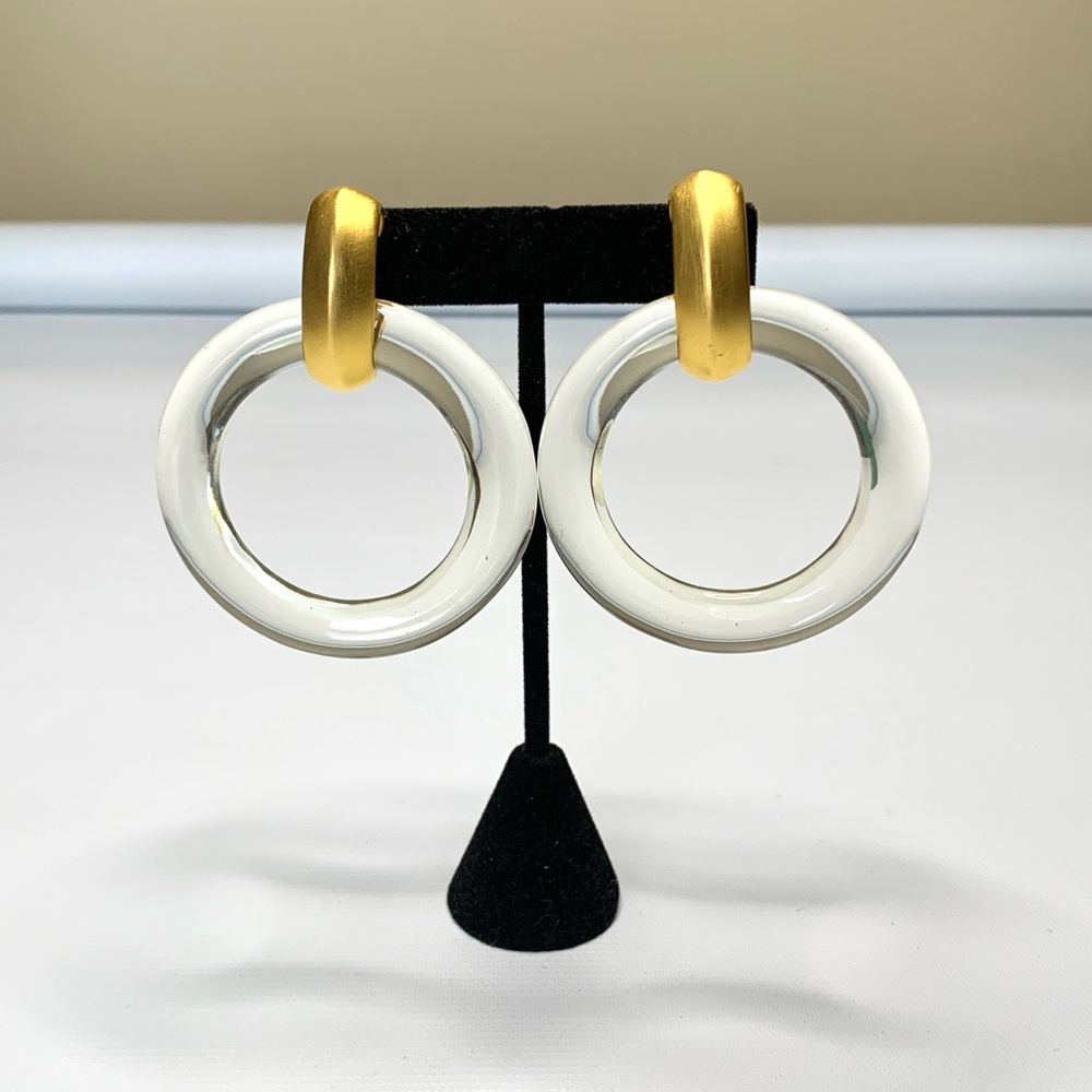 KJL women’s 22K gold plated doorknocker clip-on earrings.